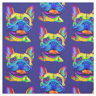French Bulldog in Colours Fabric