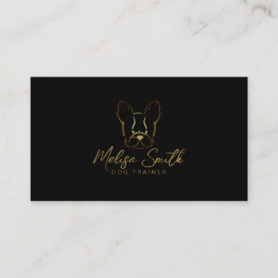 French bulldog in gold color business card