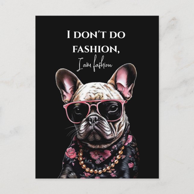 French bulldog in Hawaiian shirt and sunglasses Postcard (Front)