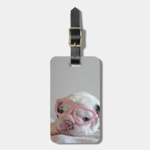 French Bulldog in Heart Glasses Luggage Tag