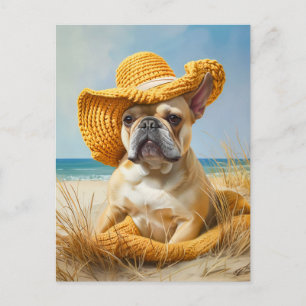 French Bulldog in Knitted Dog Attire Holiday Postcard