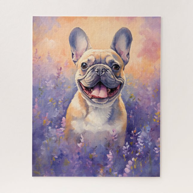 French Bulldog in Lavender field Jigsaw Puzzle (Vertical)