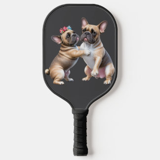 French Bulldog in love Valentine's Day  Pickleball Paddle