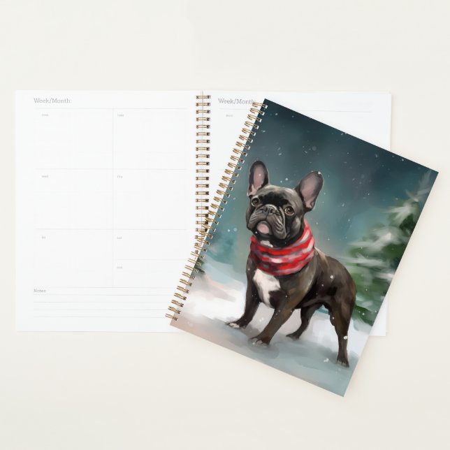 French Bulldog in Snow Christmas Planner (Display)