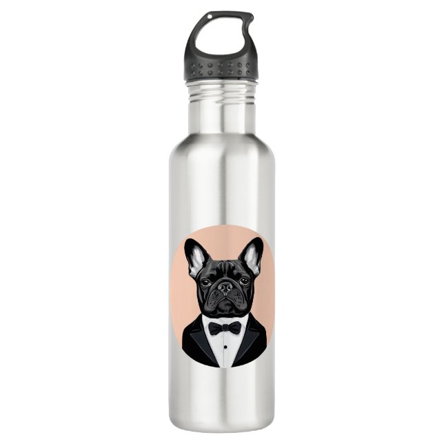French Bulldog in Tuxedo 710 Ml Water Bottle (Front)