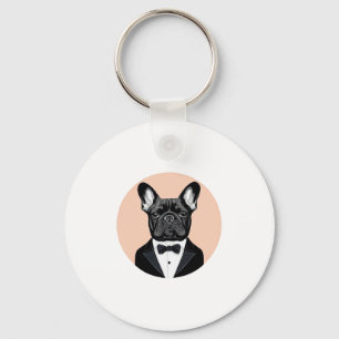 French Bulldog in Tuxedo Key Ring
