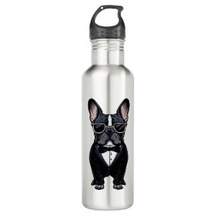 French Bulldog in Tuxedo Wearing Glasses  710 Ml Water Bottle