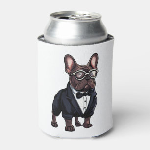 French Bulldog in Tuxedo Wearing Glasses Can Cooler