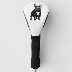 French Bulldog in Tuxedo Wearing Glasses Golf Head Cover