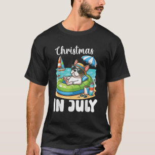 FRENCH BULLDOG Inflatable Boat Merry Christmas in T-Shirt