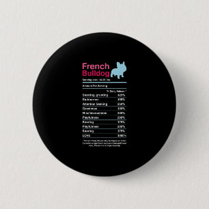 French Bulldog Ingredient Lists  6 Cm Round Badge