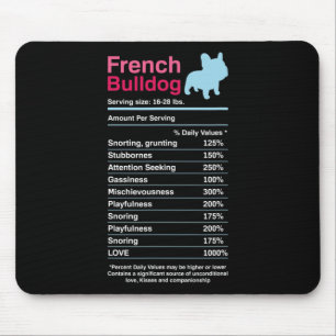 French Bulldog Ingredient Lists Mouse Pad