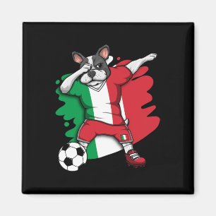 French Bulldog Italy Soccer Fans Jersey Football Magnet