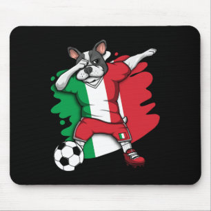 French Bulldog Italy Soccer Fans Jersey Football Mouse Pad