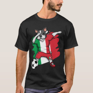 French Bulldog Italy Soccer Fans Jersey Football  T-Shirt