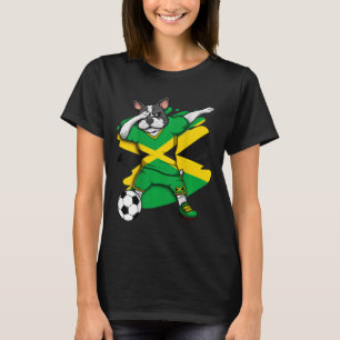French Bulldog Jamaica Soccer Fans Jersey Football T-Shirt