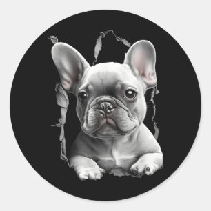 French Bulldog Kids Clothes Frenchie Dad Mum Classic Round Sticker