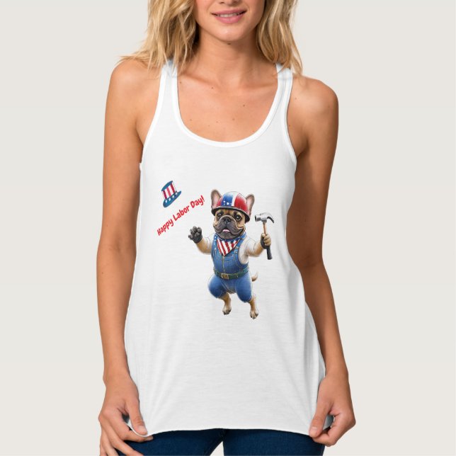 French Bulldog Labor Day French Bulldog Singlet (Front)