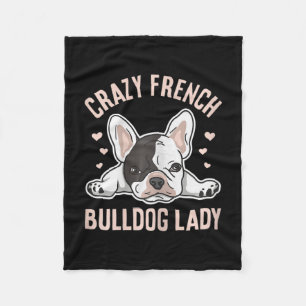 French Bulldog Lady Design For Your Frenchie Wife Fleece Blanket