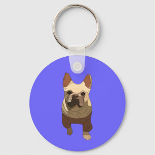 French Bulldog, Lavender Purple Key Ring