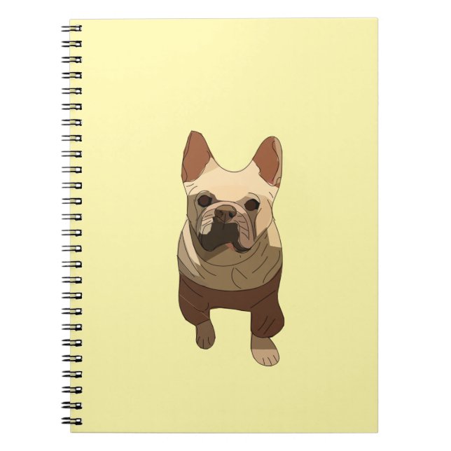 French Bulldog, Lavender Purple Notebook (Front)