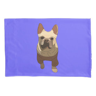 French Bulldog, Lavender Purple Pillowcase