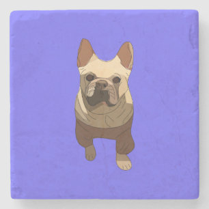 French Bulldog, Lavender Purple Stone Coaster
