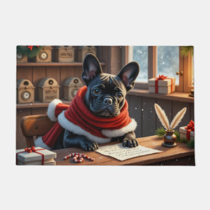 French Bulldog Letters to Santa Art Doormat