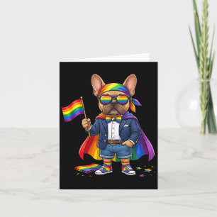 French Bulldog Lgbt Rainbow Lesbian Gay Pride Card