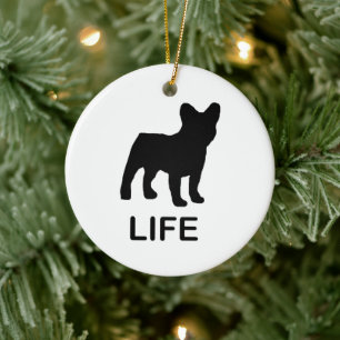 french bulldog life ceramic tree decoration