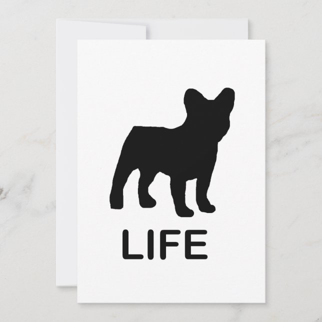 french bulldog life invitation (Front)