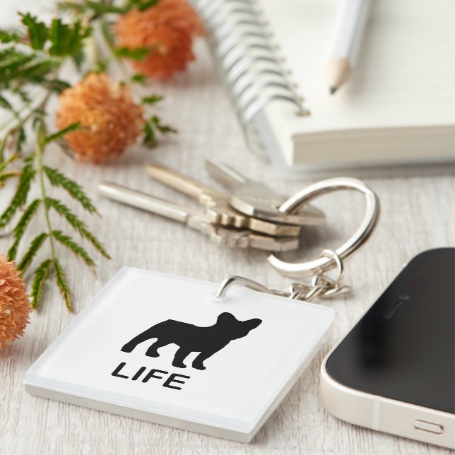 french bulldog life key ring (Front Right)