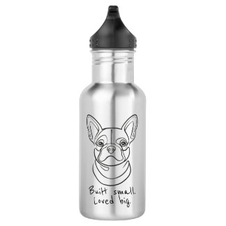 French Bulldog Line Art. Built Small. Loved Big. 532 Ml Water Bottle