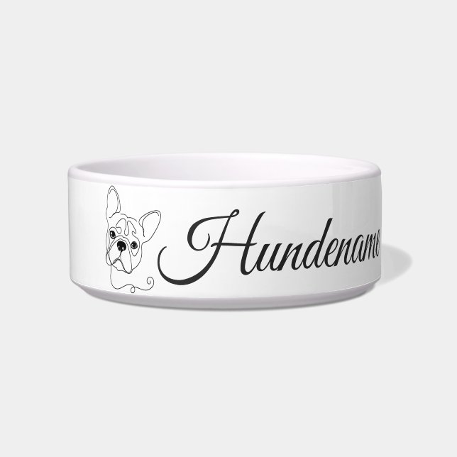 French Bulldog Line Art personalized bowl (Front)