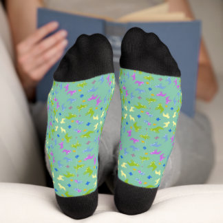 French Bulldog linear grid pattern  Socks