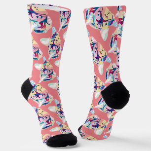 French Bulldog linear grid pattern Socks