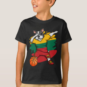 French Bulldog Lithuania Basketball Fan Jersey Spo T-Shirt
