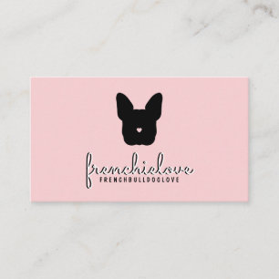 French bulldog logo simple pet sitter groomer vet business card