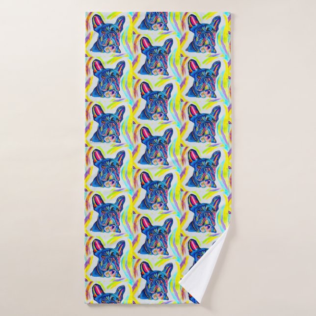 French Bulldog Love Bath Towel (Bath Towel)