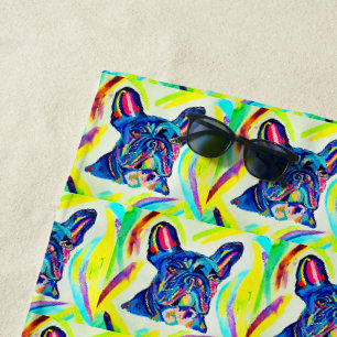 French Bulldog Love Beach Towel