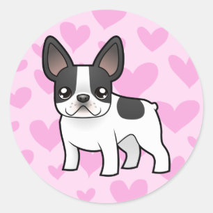 French Bulldog Love Classic Round Sticker