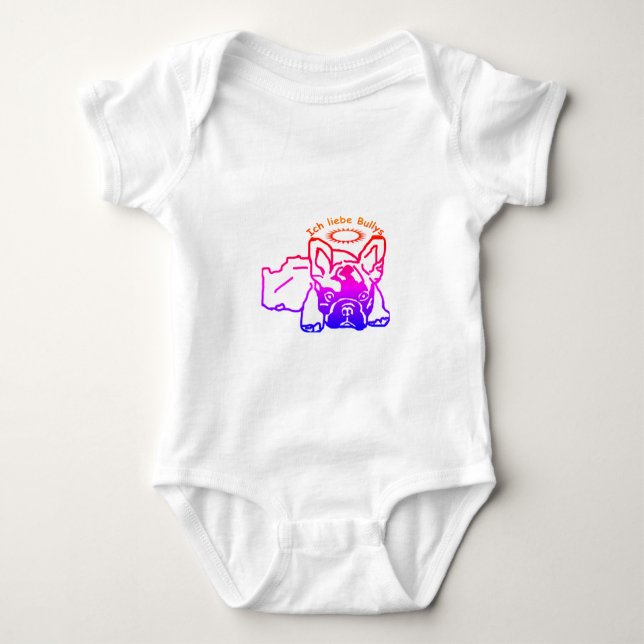 French Bulldog Love French Bulldog Baby Bodysuit (Front)