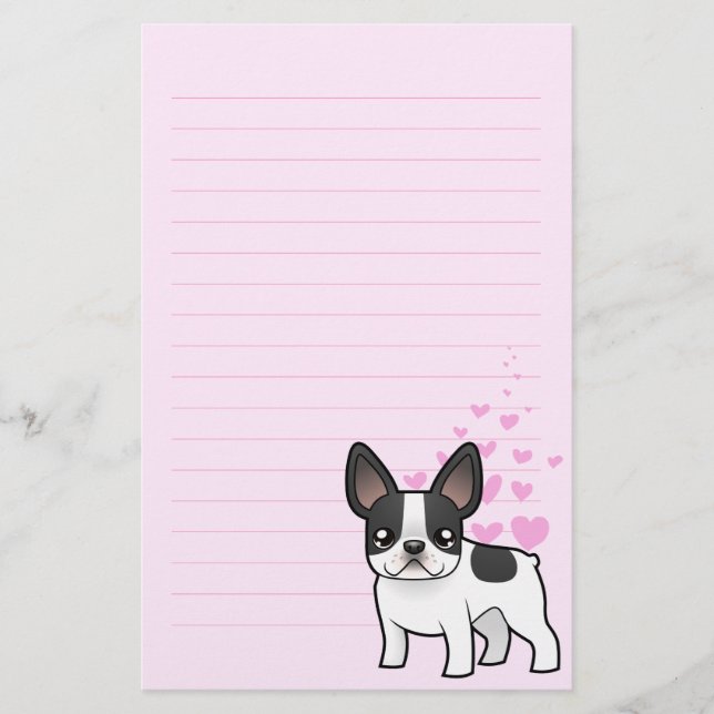 French Bulldog Love Stationery (Front)