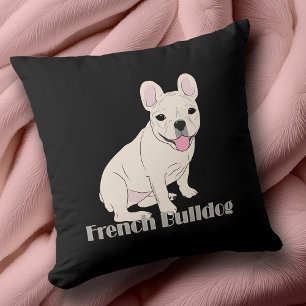 French Bulldog Lovers Black Cushion