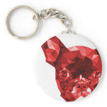 French Bulldog Low Poly Art in Red