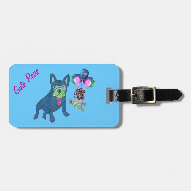 French Bulldog Luggage Tag (Front Horizontal)