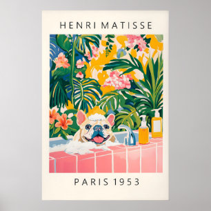 French Bulldog Matisse Art Print Funny Bathroom
