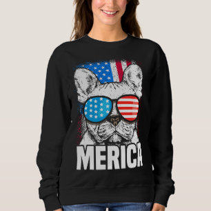 French Bulldog Merica Patriotic American Dog Sweatshirt