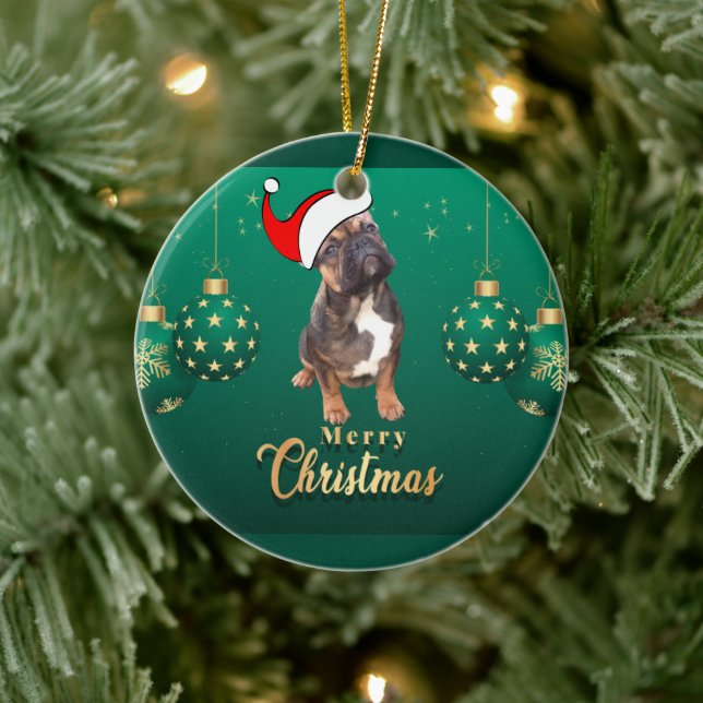 French Bulldog Merry Christmas Bulldog Ceramic Tree Decoration (Tree)