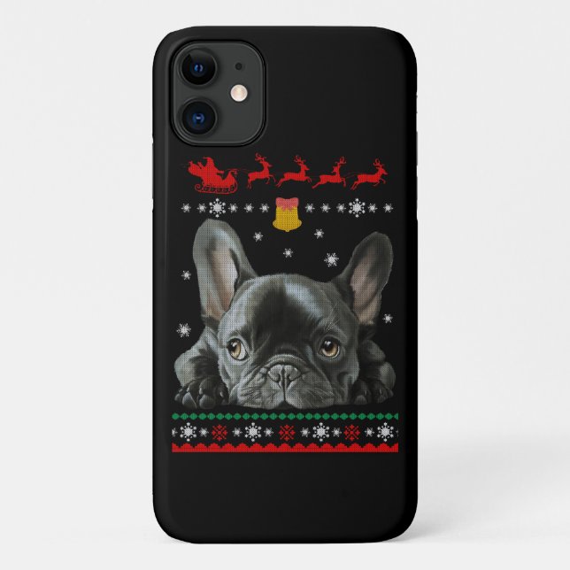 French Bulldog | Merry Christmas With Frenchie Case-Mate iPhone Case (Back)